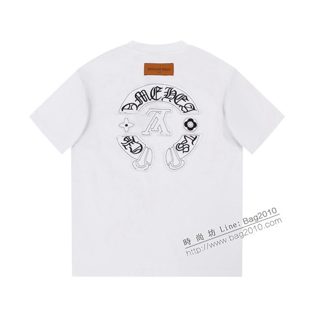 Louisvuitton路易威登Lv X Chromehearts專櫃2023SS新款聯名刺繡T恤 男女同款 tzy2755